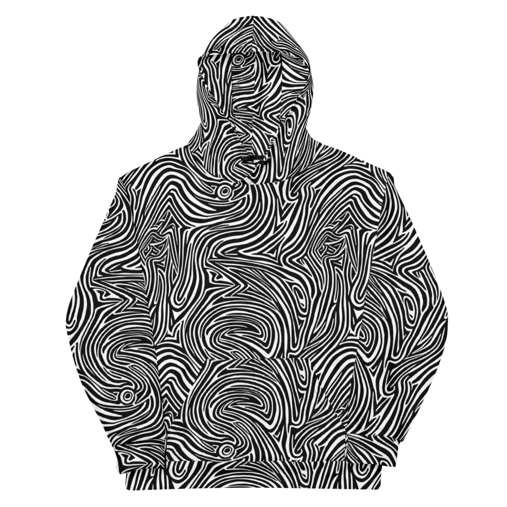 Monochrome Current on Cotton Hoodie — Front