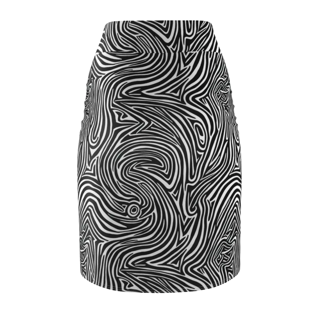Monochrome Current on Pencil Skirt — Back