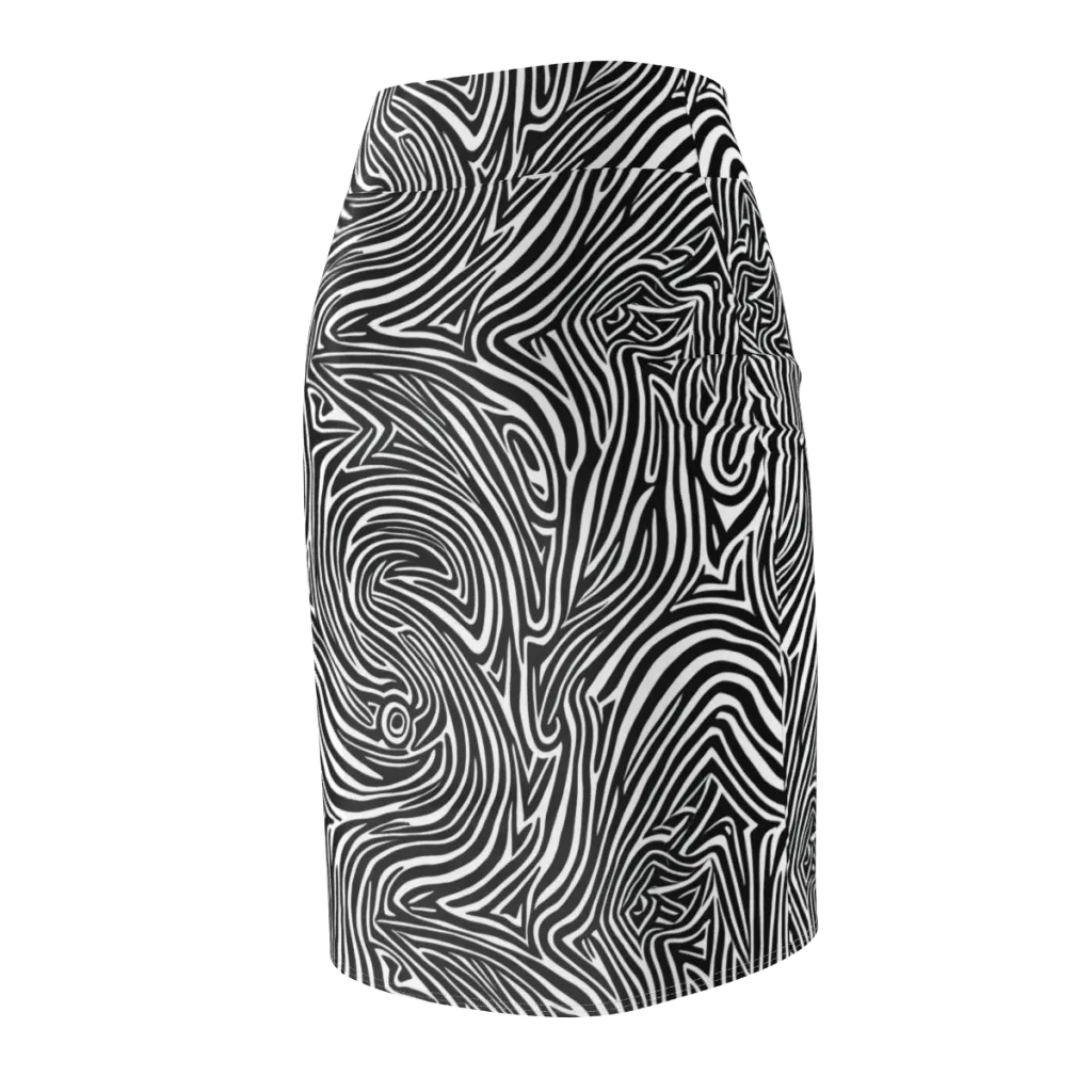 Monochrome Current on Pencil Skirt — Back Side