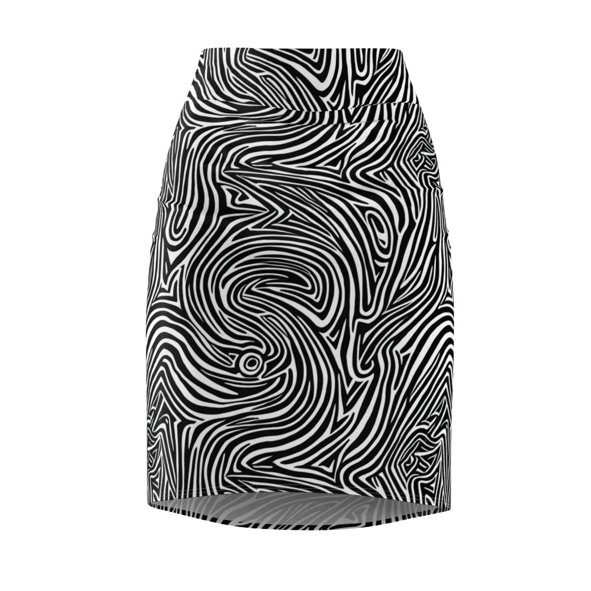 Monochrome Current on Pencil Skirt — Front