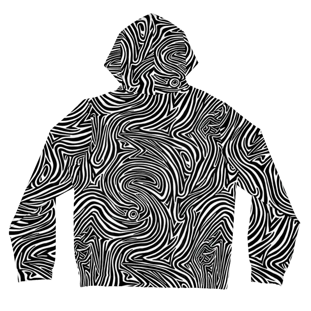 Monochrome Current on Women's Full-Zip Hoodie — Back