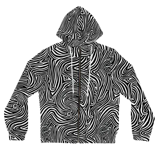 Monochrome Current on a Women's Full-Zip Hoodie