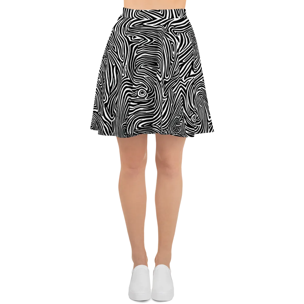 Monochrome Current on Skater Skirt — Front