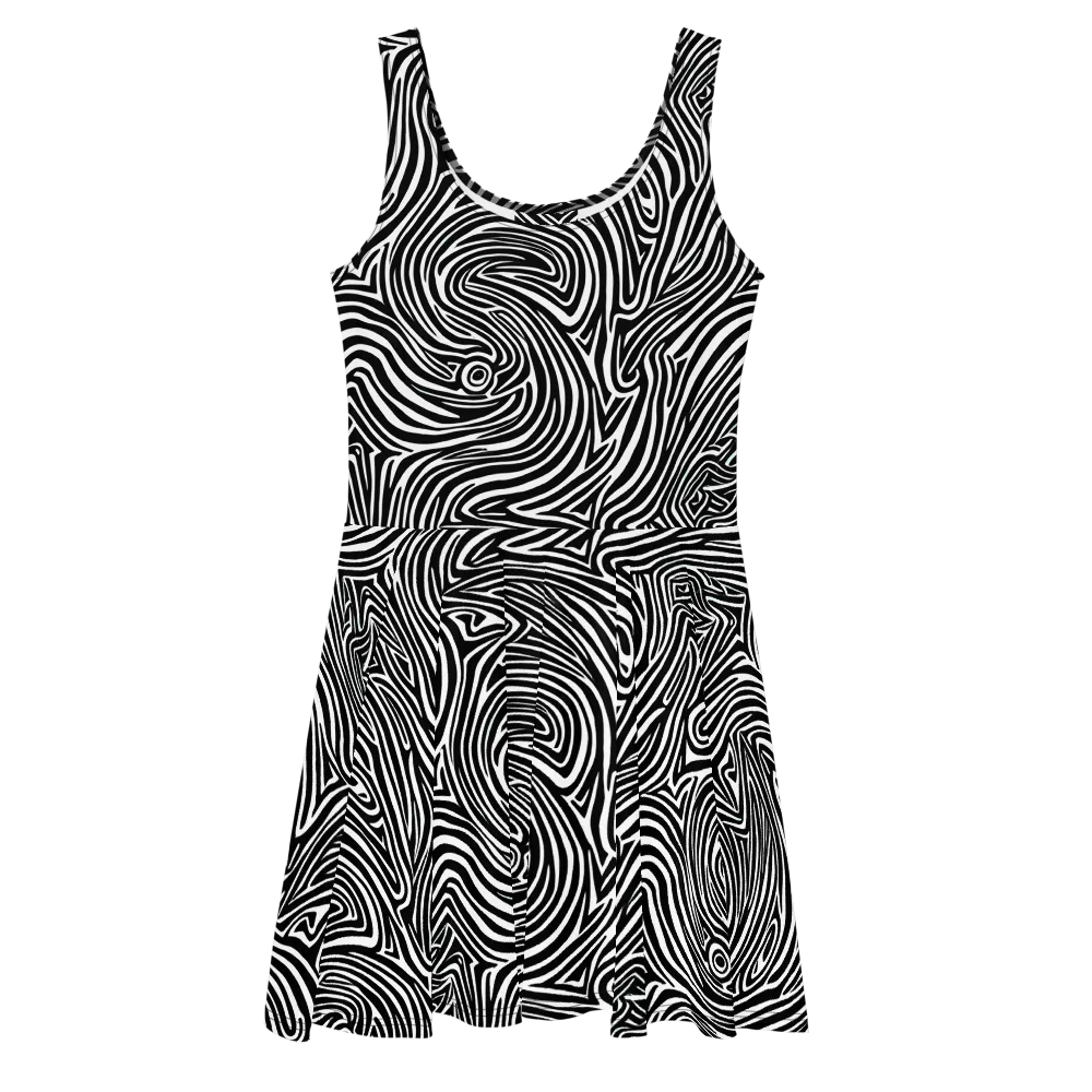 Monochrome Current on Skater Dress — Front