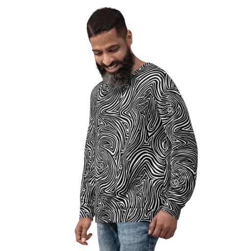 Monochrome Current on a Sweatshirt