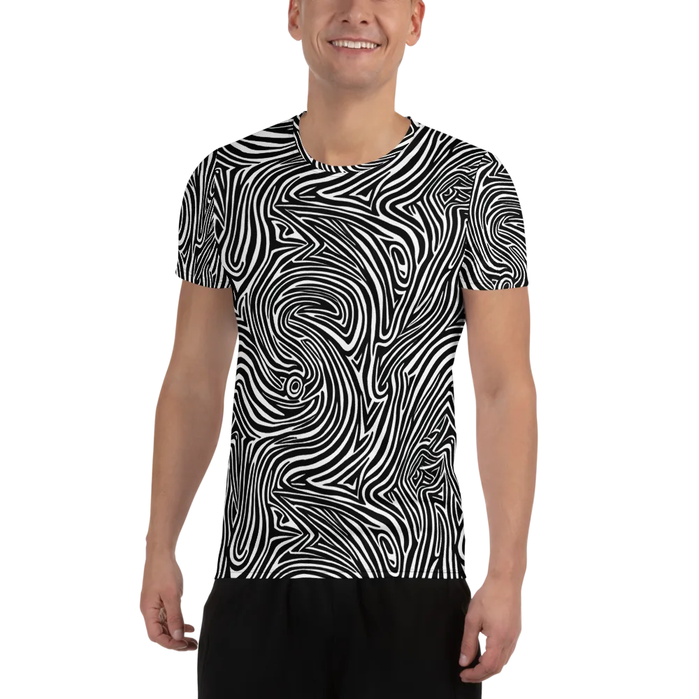 Monochrome Current on Men's Athletic T-Shirt — Front