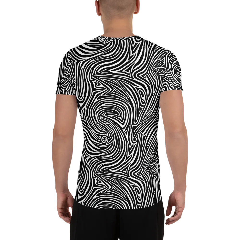Monochrome Current on Men's Athletic T-Shirt — Back
