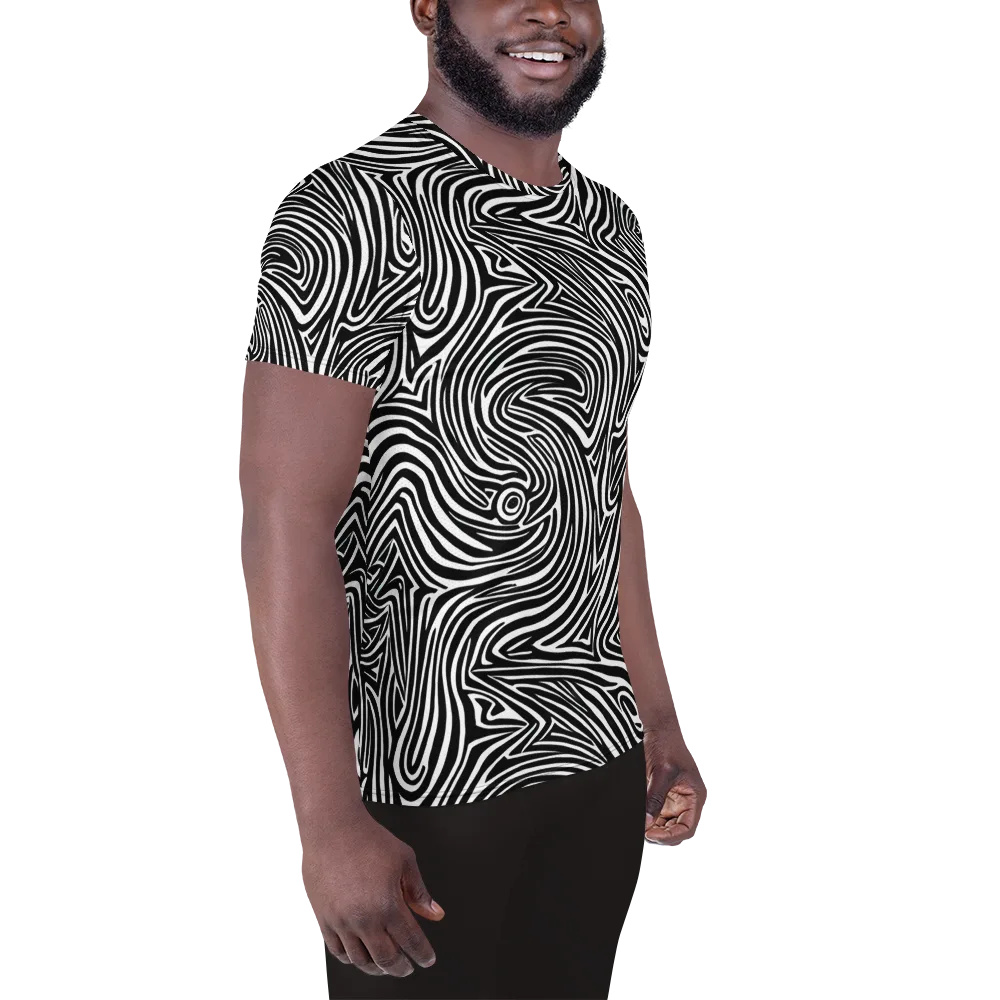 Monochrome Current on Men's Athletic T-Shirt — Right