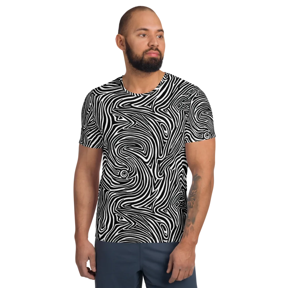 Monochrome Current on Men's Athletic T-Shirt — Front