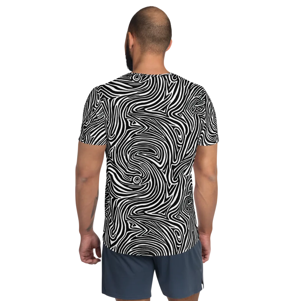 Monochrome Current on Men's Athletic T-Shirt — Back