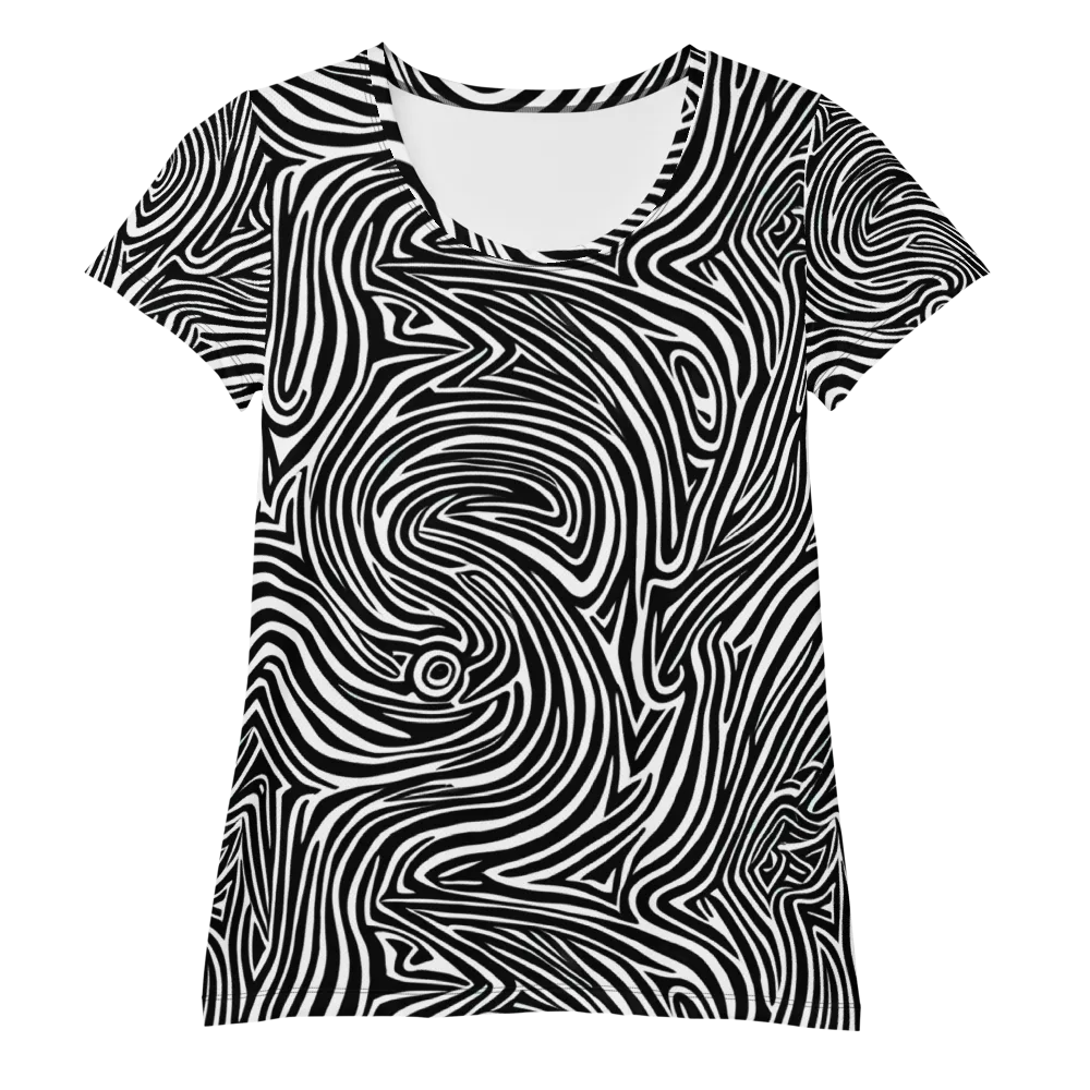 Monochrome Current on Women's Athletic T-Shirt — Front