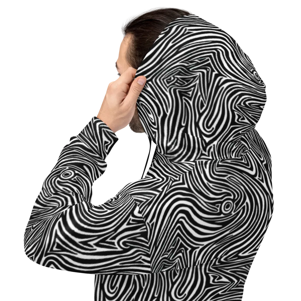 Monochrome Current on Hoodie — Back