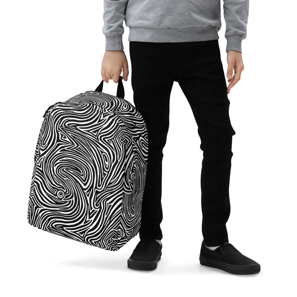 Monochrome Current on Minimalist Backpack — Zoomed-in