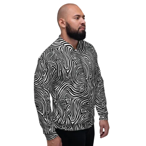 Monochrome Current on a Bomber Jacket