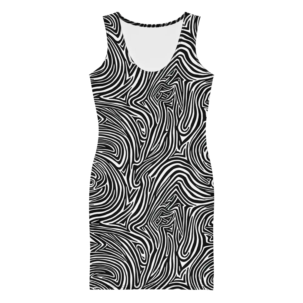Monochrome Current on Bodycon Dress — Front