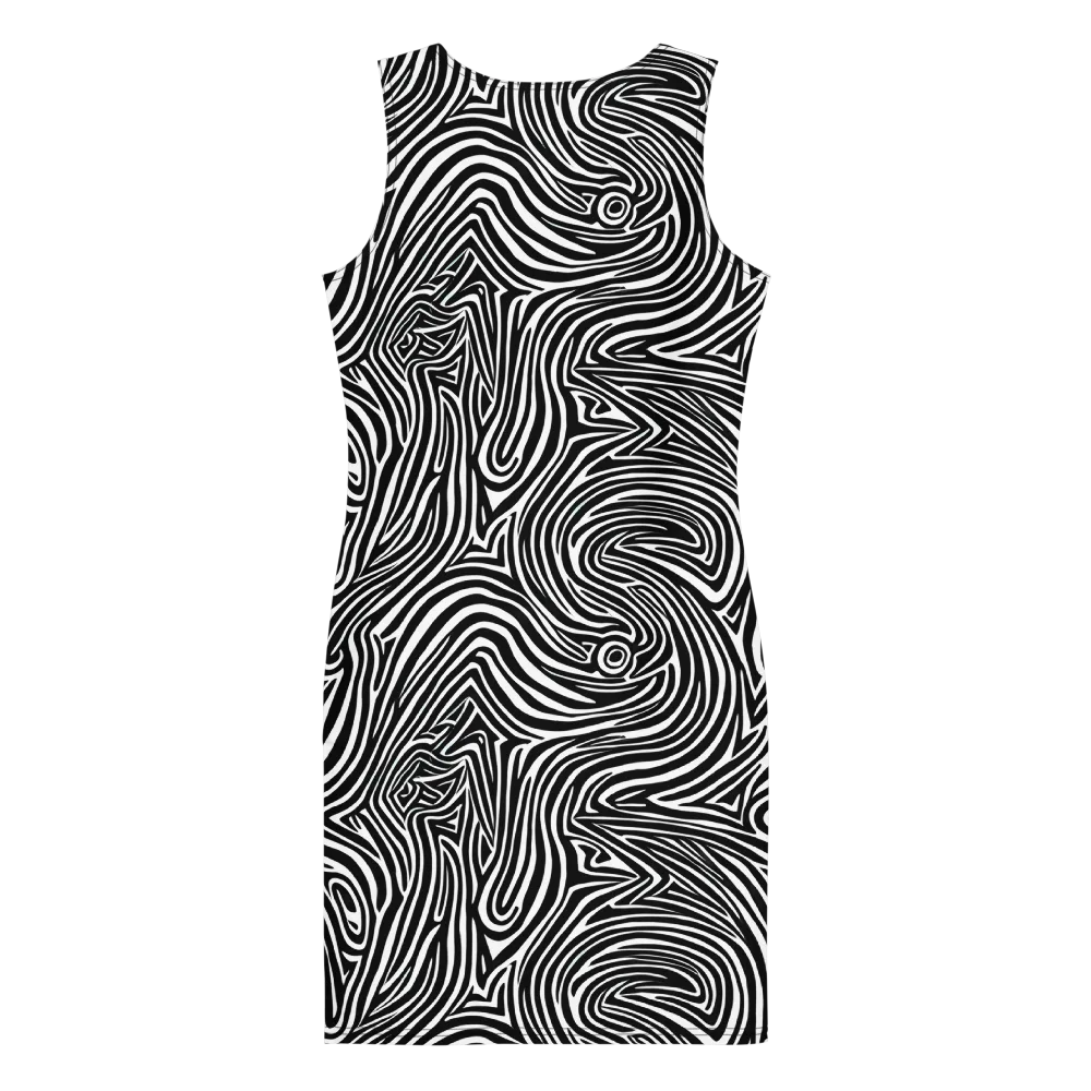 Monochrome Current on Bodycon Dress — Back