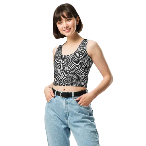 Monochrome Current on a Crop Top
