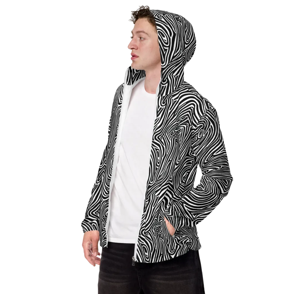 Monochrome Current on Men's Windbreaker — Left Front