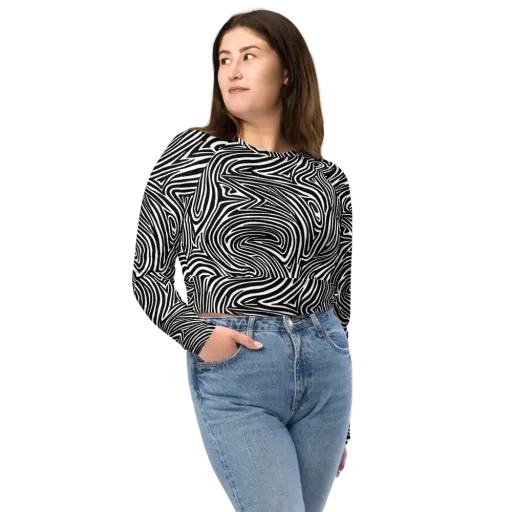 Monochrome Current on a Long Sleeve Crop Top