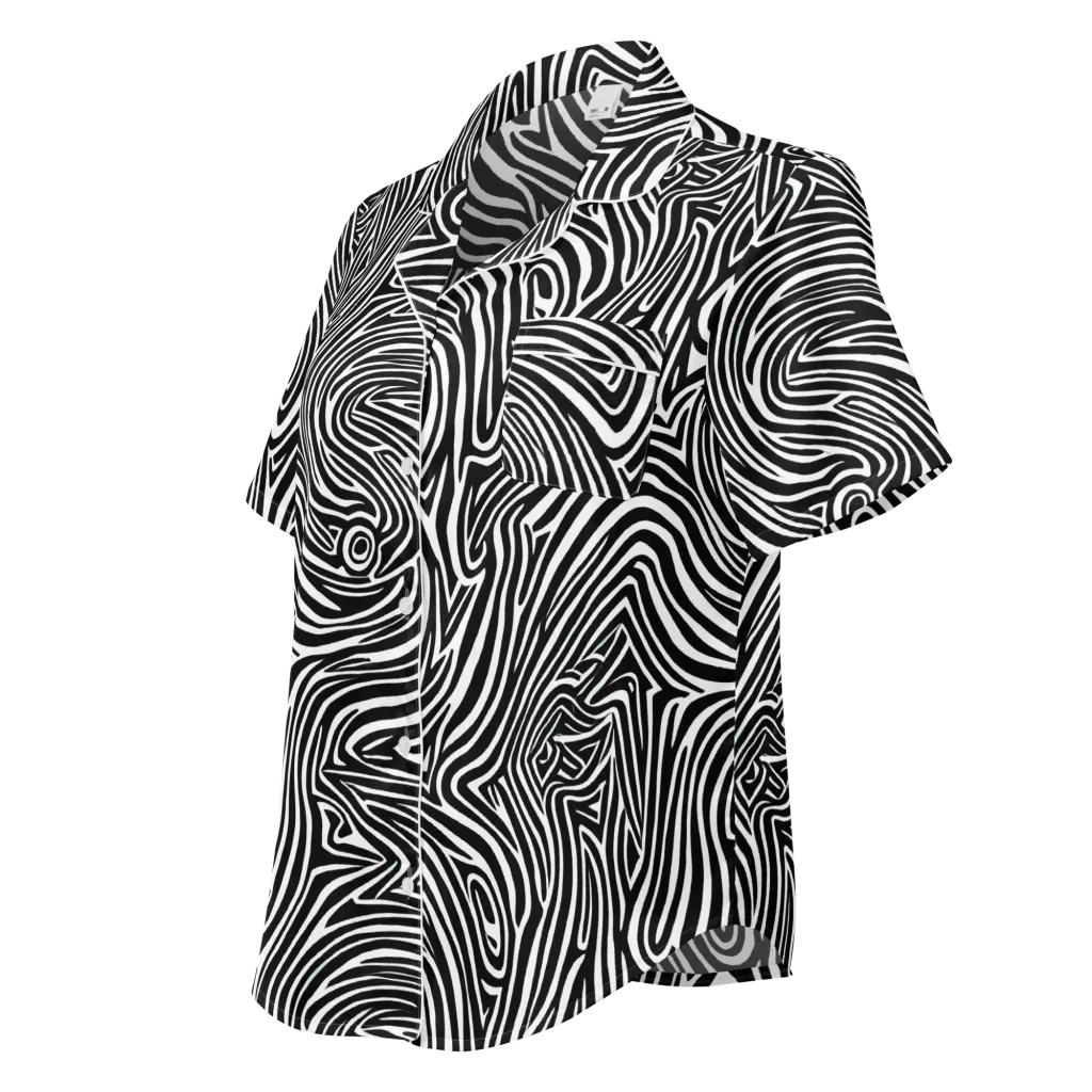 Monochrome Current on Women's Short Sleeve Pajama Top — Left Front