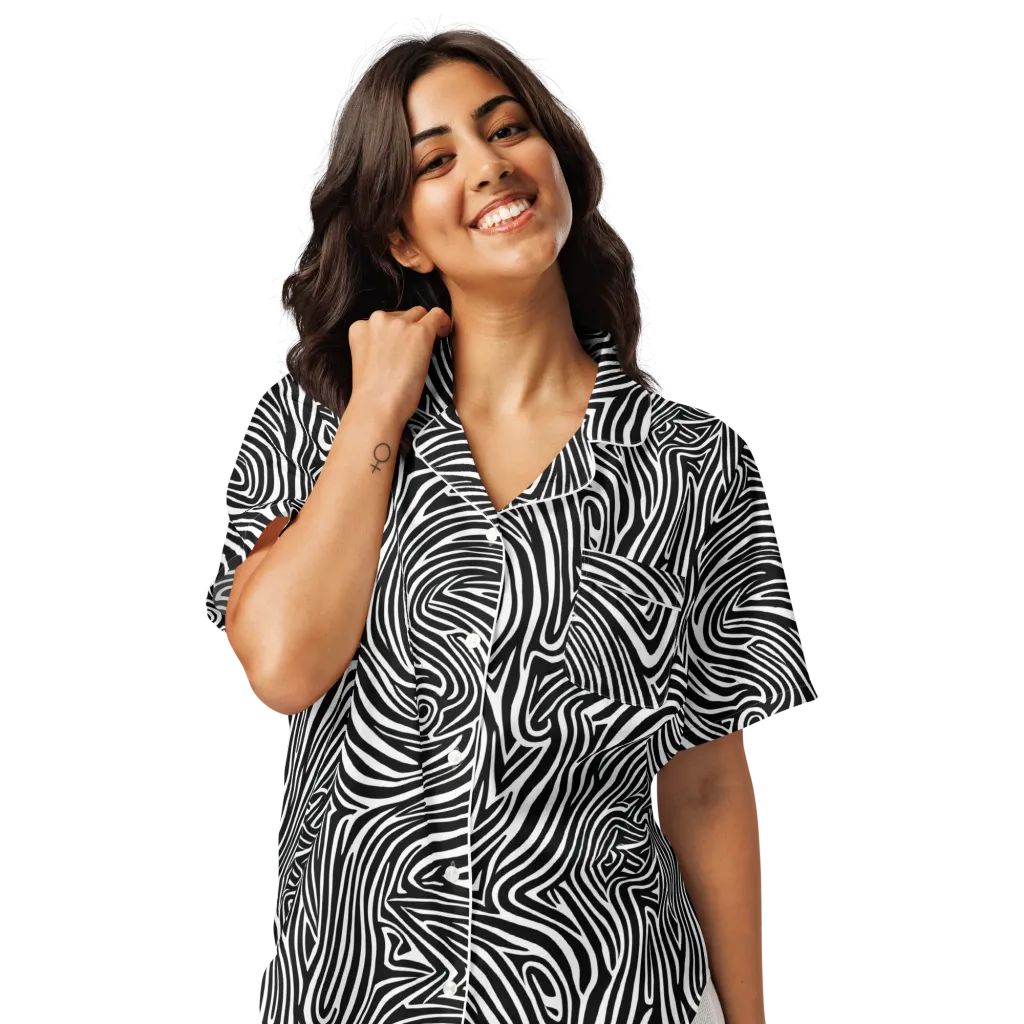 Monochrome Current on Women's Short Sleeve Pajama Top — Front
