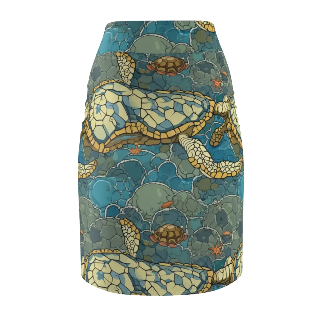 Shellwater Atlas on Pencil Skirt — Back