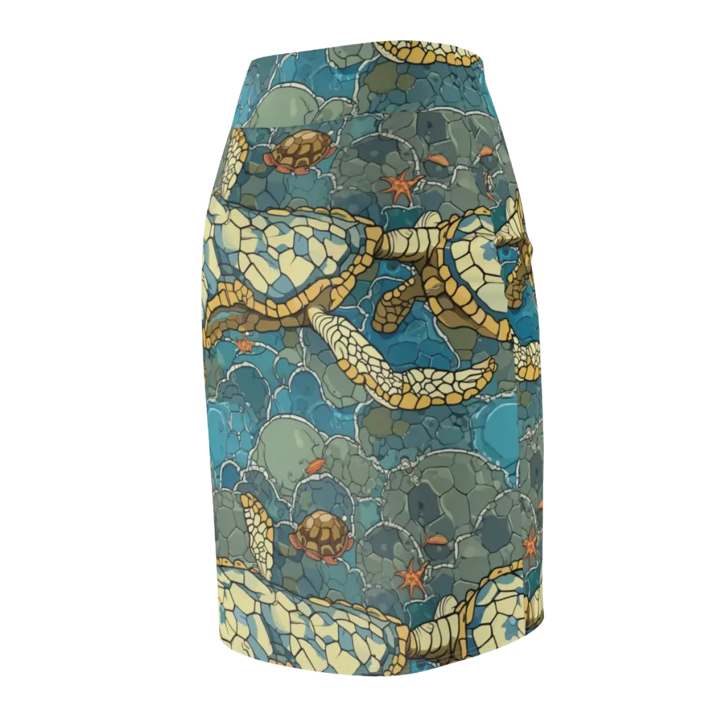 Shellwater Atlas on Pencil Skirt — Back Side