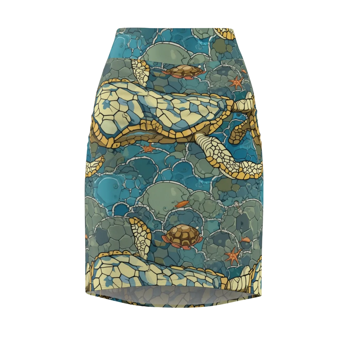 Shellwater Atlas on Pencil Skirt — Front