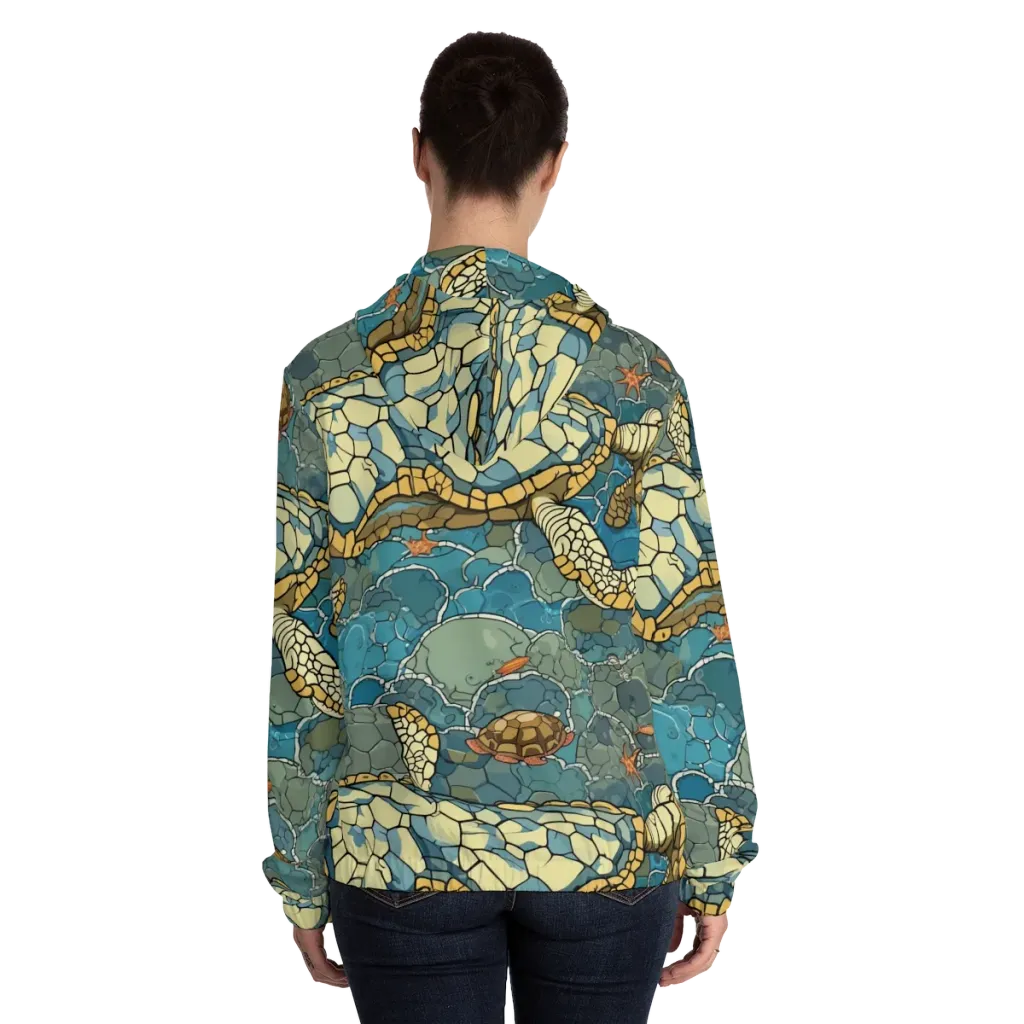 Shellwater Atlas on Women's Full-Zip Hoodie — Back On Person