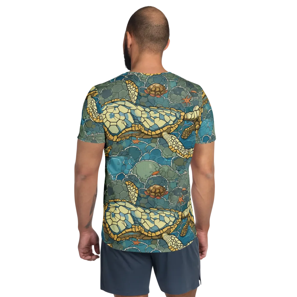 Shellwater Atlas on Men's Athletic T-Shirt — Back