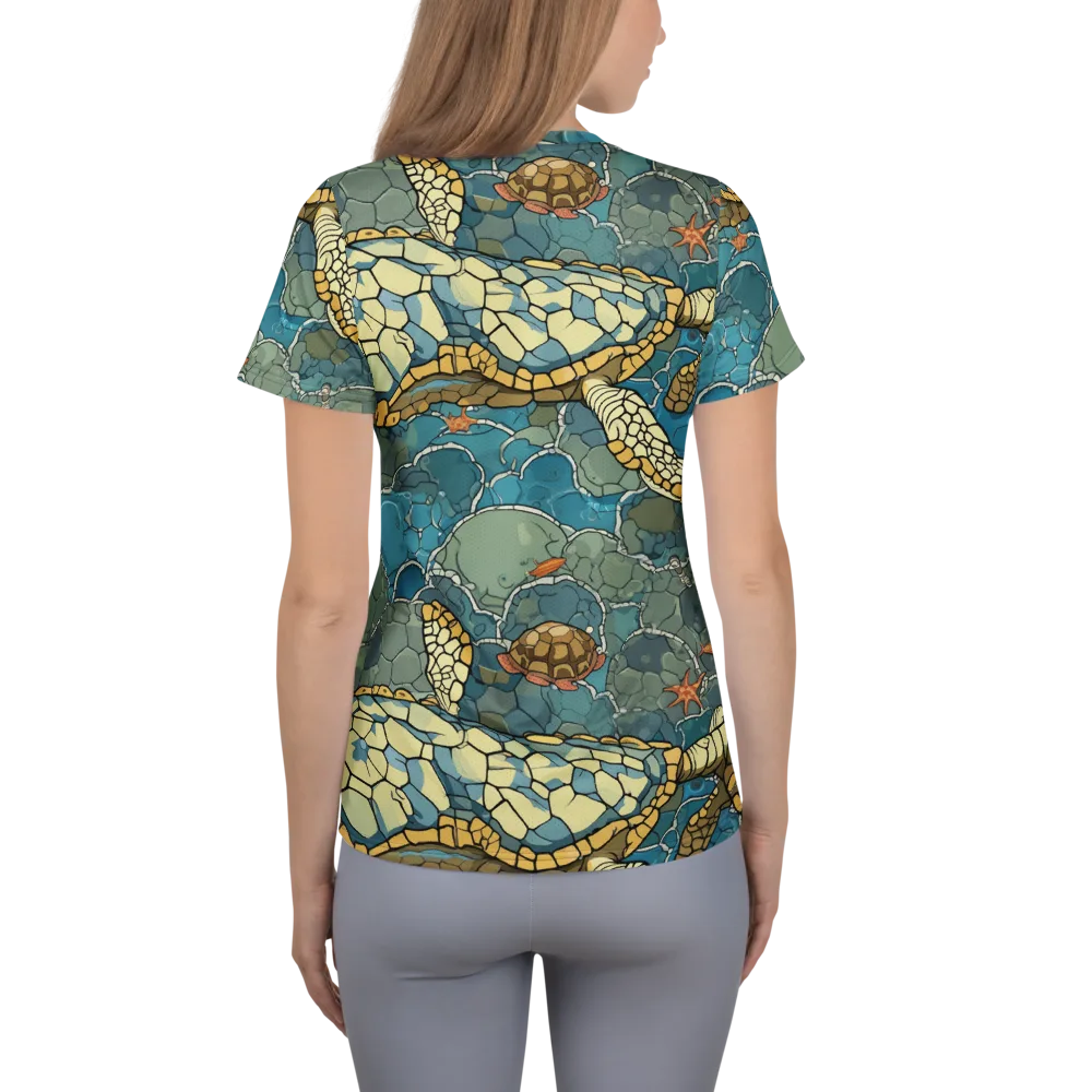 Shellwater Atlas on Women's Athletic T-Shirt — Back