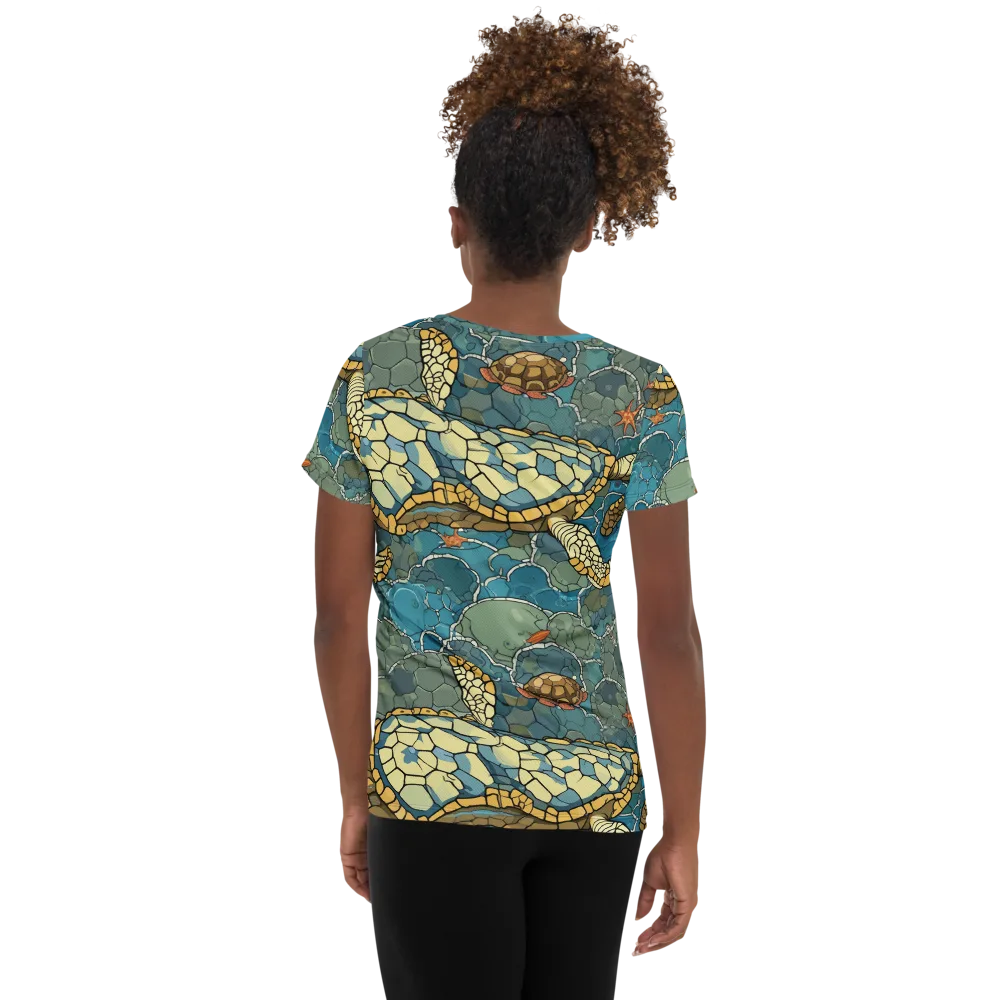 Shellwater Atlas on Women's Athletic T-Shirt — Back