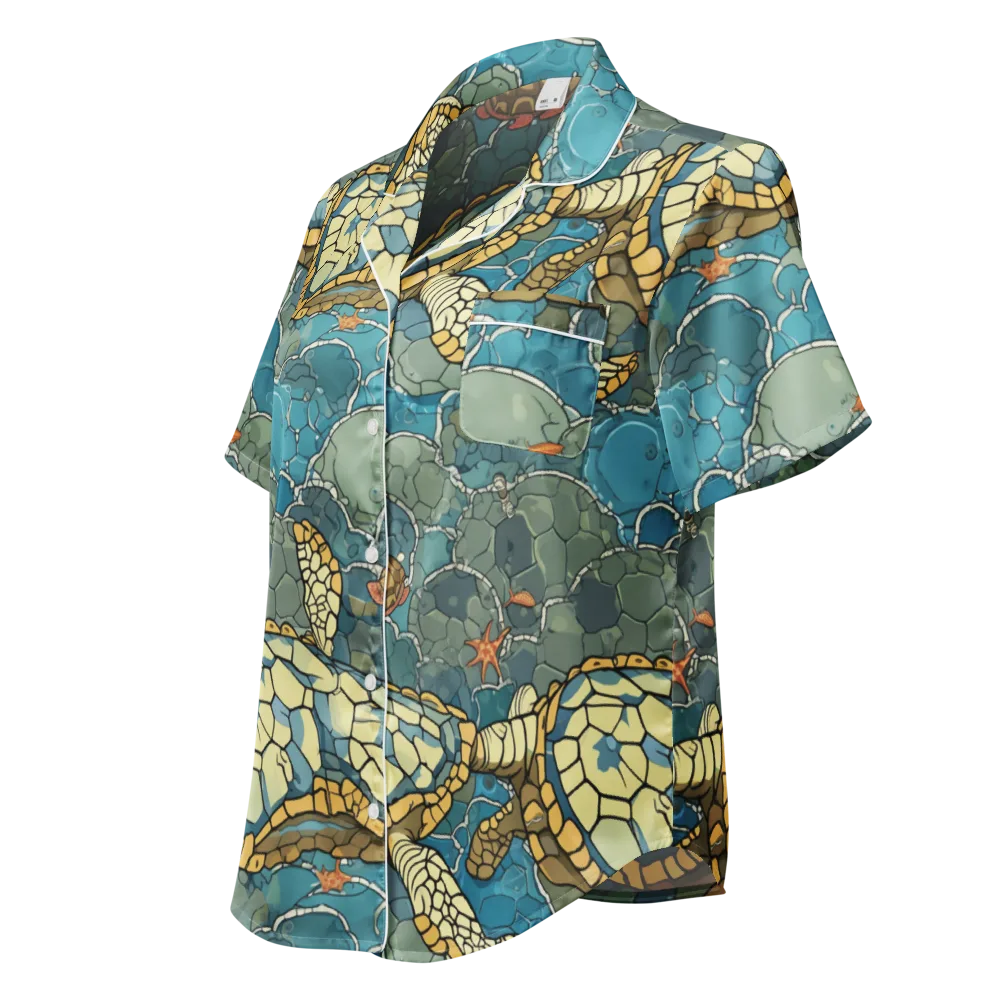 Shellwater Atlas on Women's Short Sleeve Pajama Top — Left Front