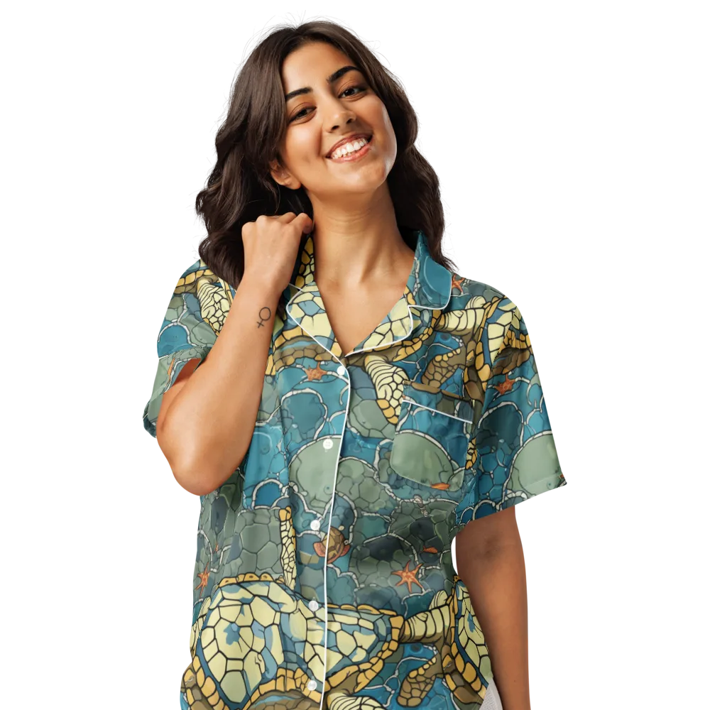 Shellwater Atlas on Women's Short Sleeve Pajama Top — Front