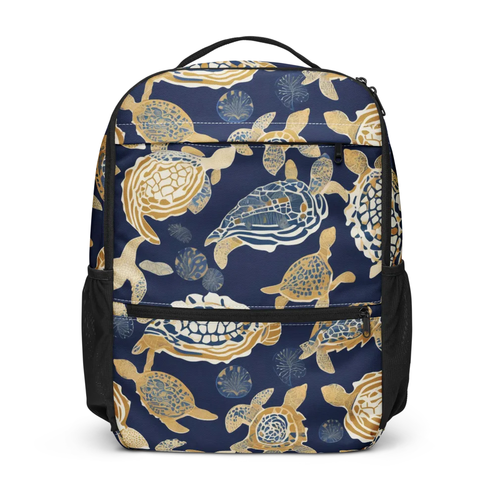 Navy Tidal Garden on Utility Backpack — Front