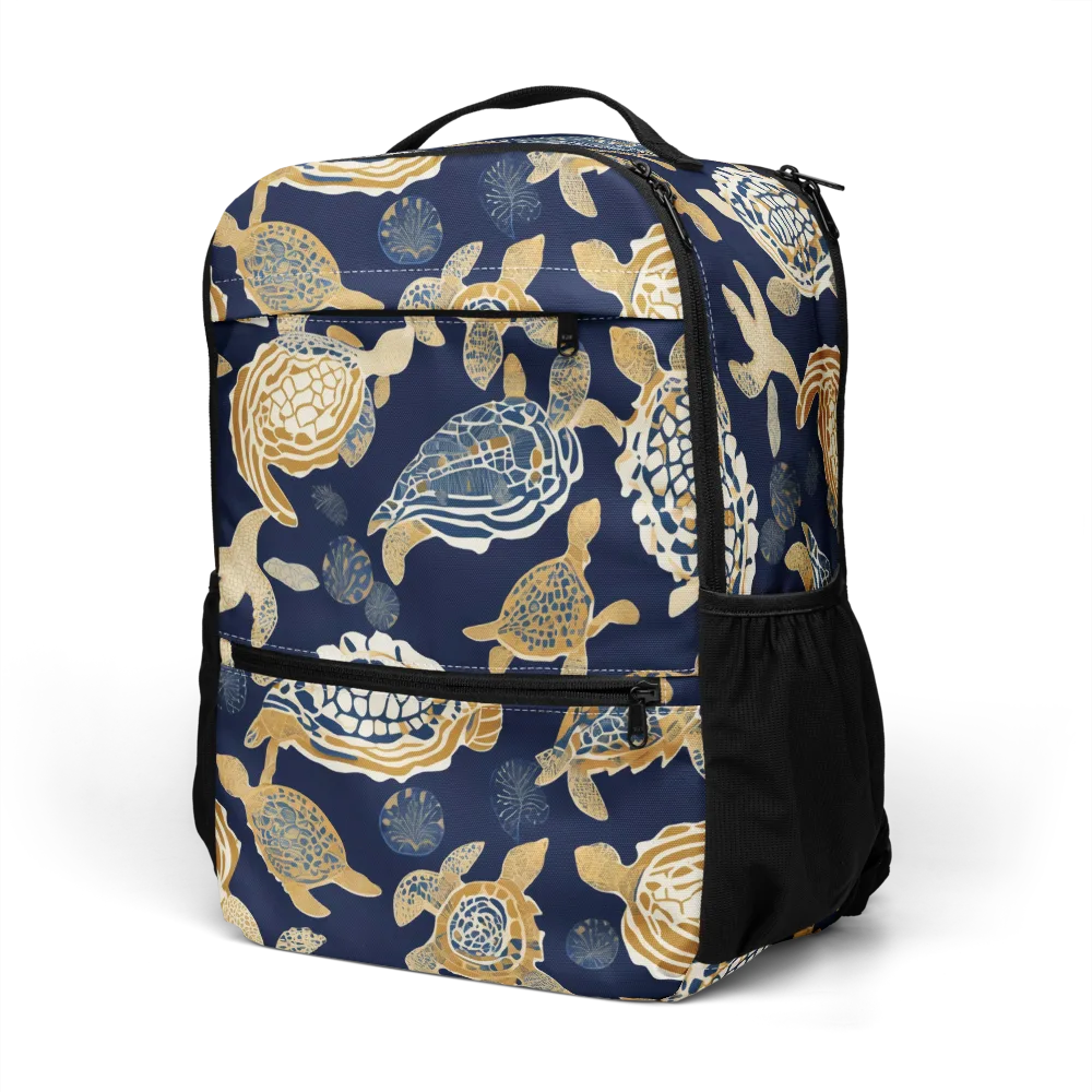 Navy Tidal Garden on Utility Backpack — Left Front