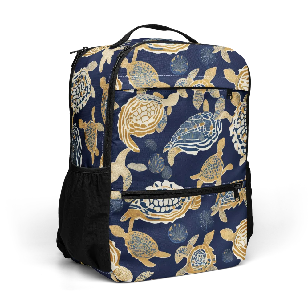 Navy Tidal Garden on Utility Backpack — Right Front