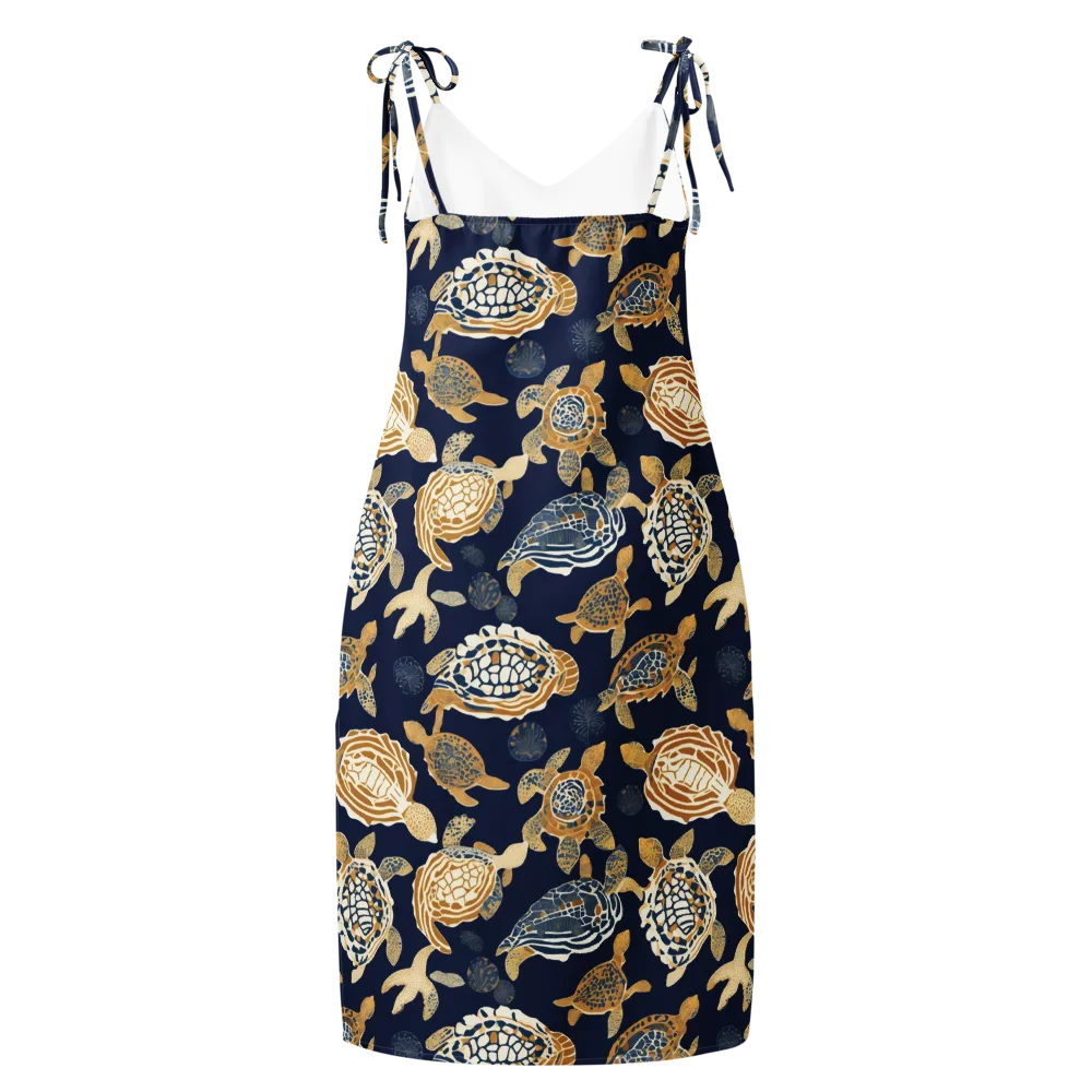Navy Tidal Garden on Slip Dress — Back