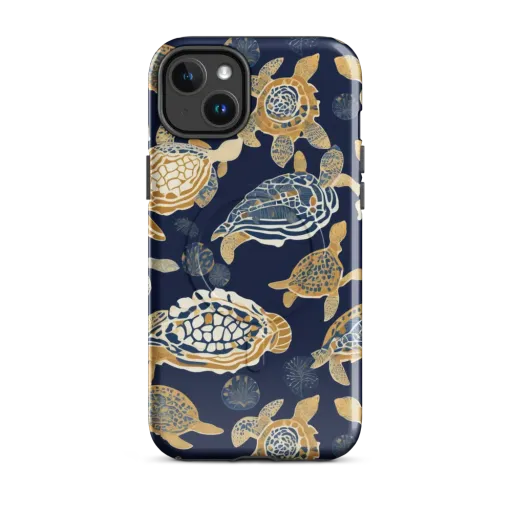 Navy Tidal Garden on a MagSafe Tough Case for iPhone®
