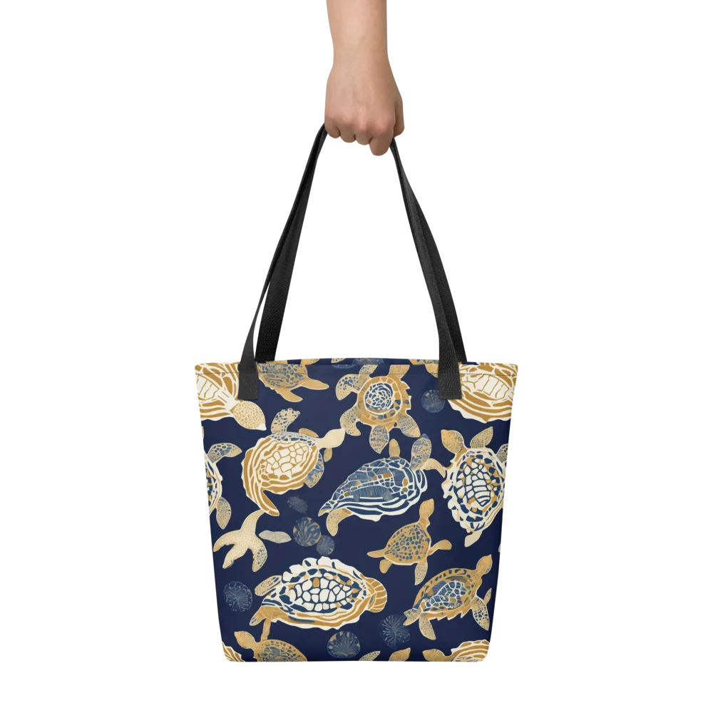 Navy Tidal Garden on Tote Bag — Front