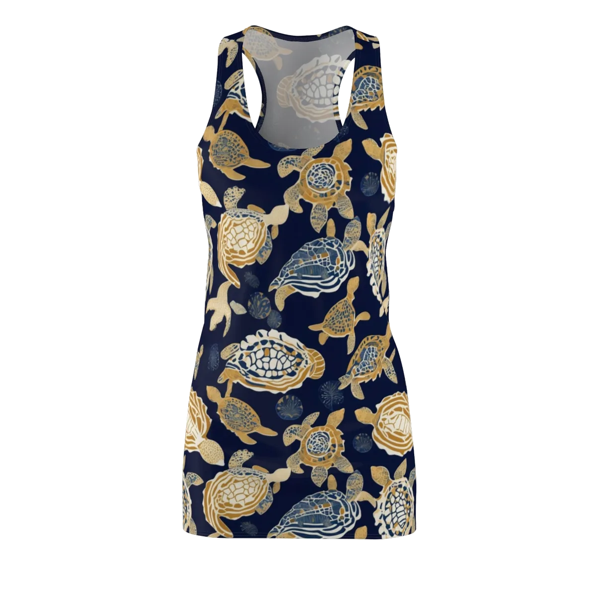 Navy Tidal Garden on Racerback Dress — Front