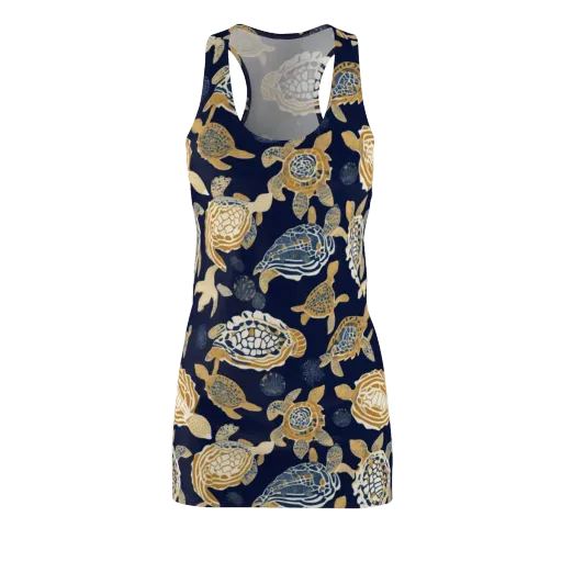 Navy Tidal Garden on a Racerback Dress