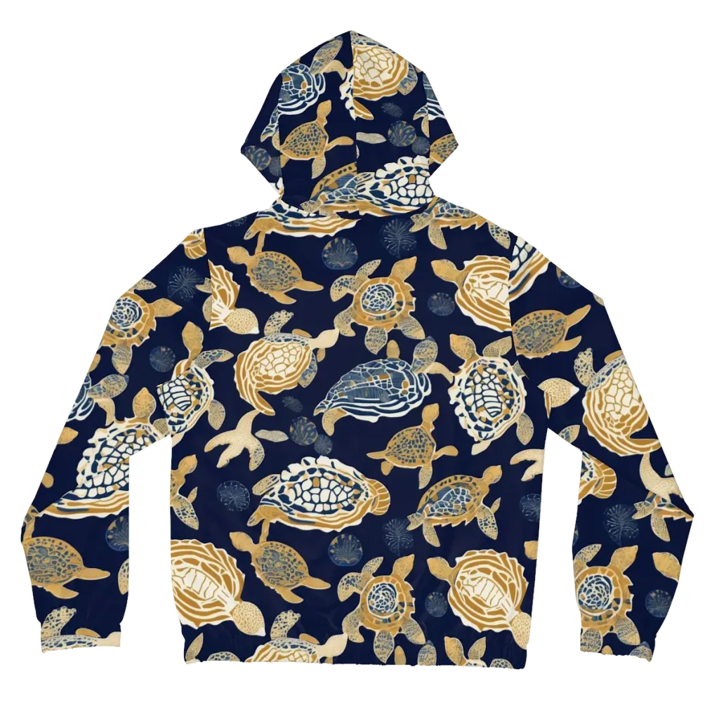 Navy Tidal Garden on Women's Full-Zip Hoodie — Back