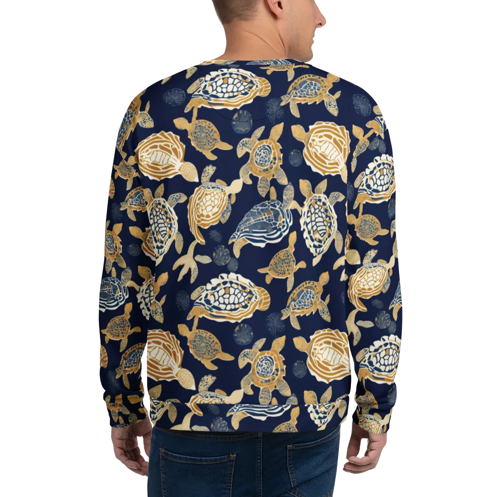 Navy Tidal Garden on Sweatshirt — Back