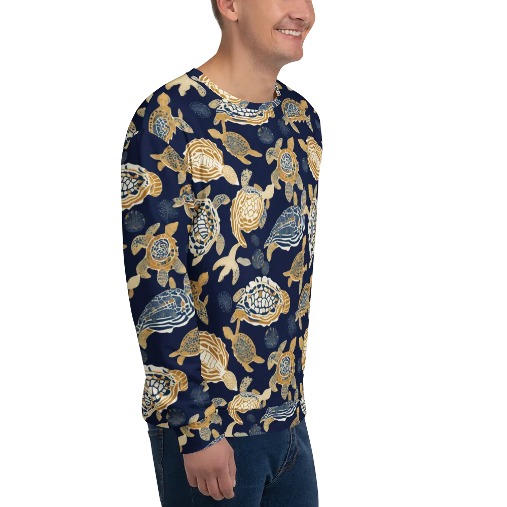 Navy Tidal Garden on Sweatshirt — Right Front