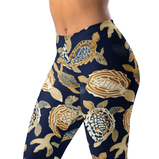 Navy Tidal Garden on a Leggings