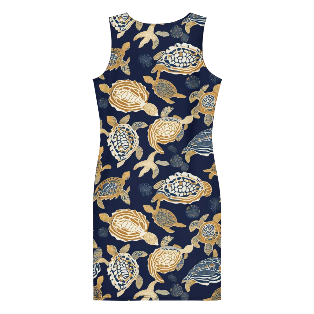 Navy Tidal Garden on Bodycon Dress — Back