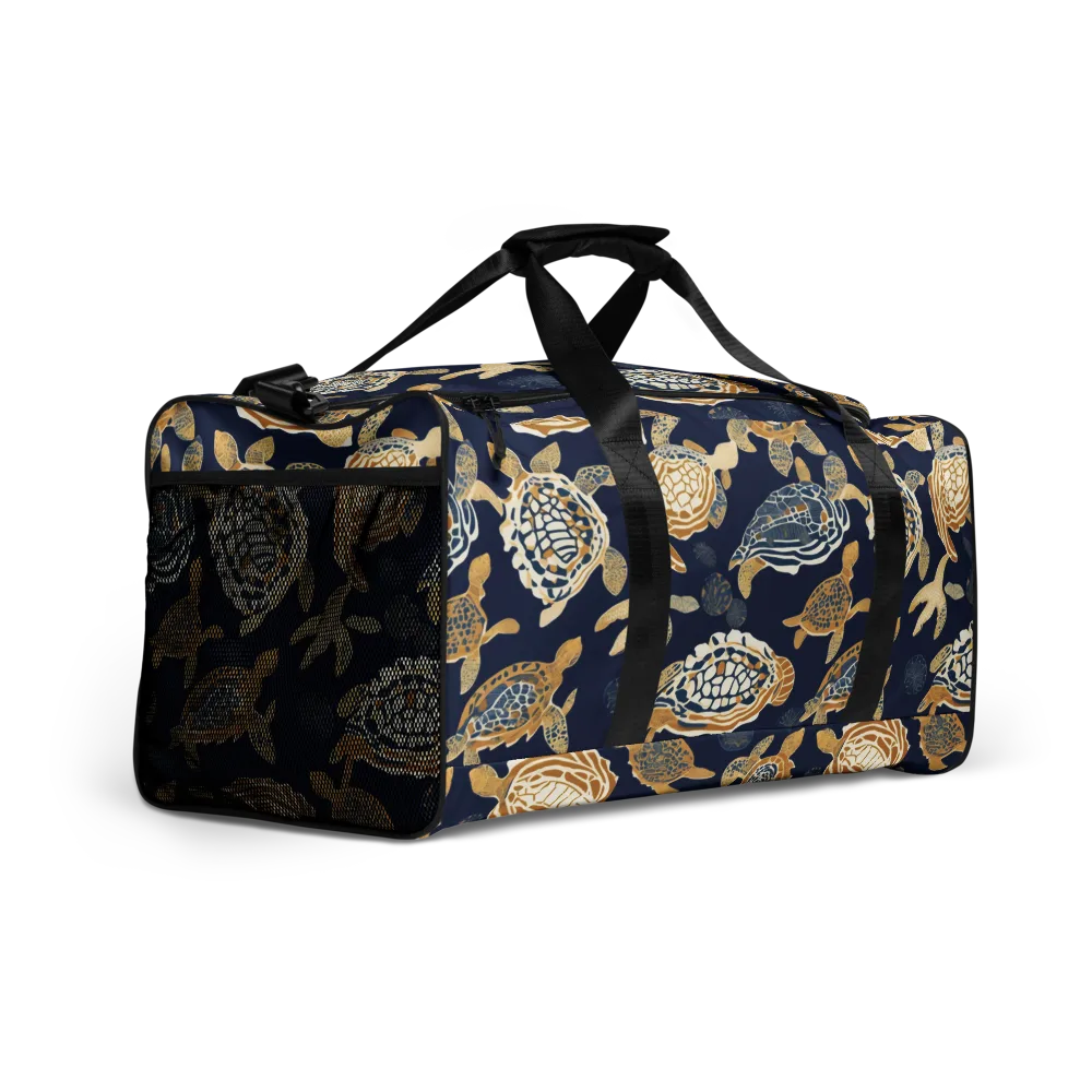 Navy Tidal Garden on Duffle Bag — Right Front