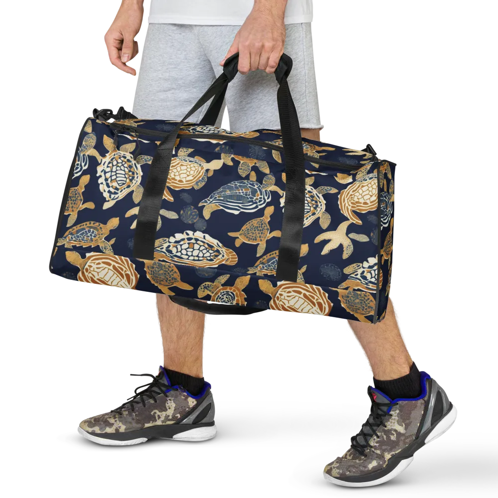 Navy Tidal Garden on Duffle Bag — Front