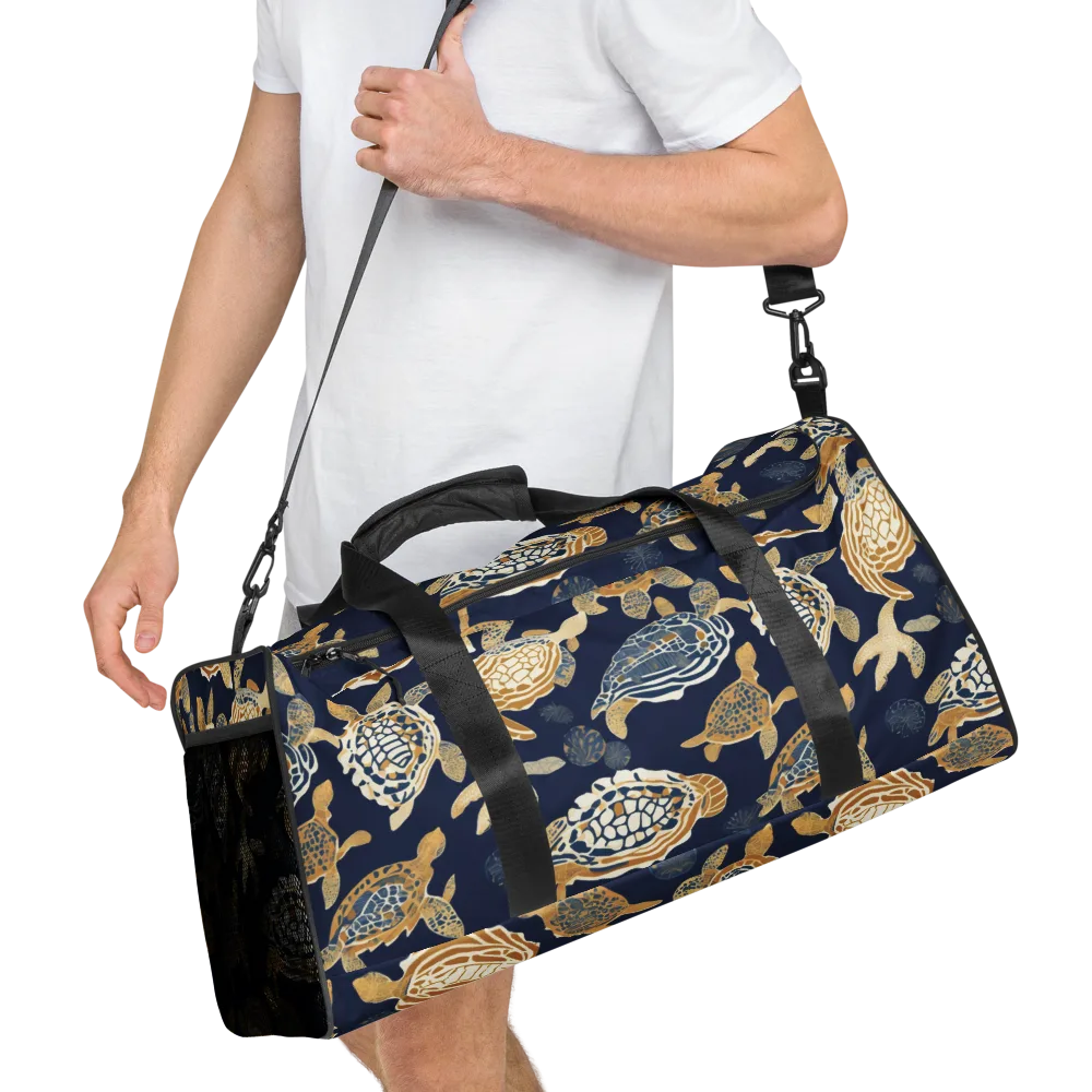 Navy Tidal Garden on Duffle Bag — Right Front